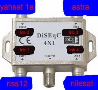 تركيب الدايزك DiSEqC ب 4 مداخل مع الشرح بالصور كيفية إعداد الأقمار تركيب الدايزك DiSEqC ب 4 مداخل مع الشرح بالصور كيفية إعداد الأقمار