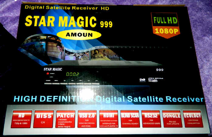 رسيفر STAR MAGIC 999HD مع احدث ملف قنوات وسوفت وير بتاريخ اليوم 